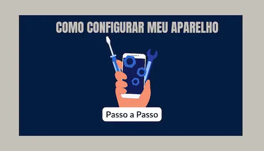 Cartao de visita manutencao de celulares ilustrado azul e cinza
