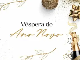 Post Instagram vespera de ano novo simples dourado