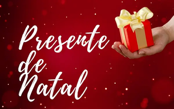 Post instagram feliz natal presente criativo vermelho
